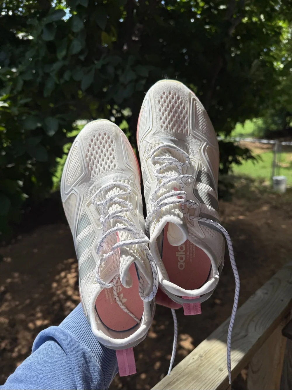 adidas Women’s Running Sneakers in White & Pink